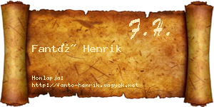 Fantó Henrik névjegykártya