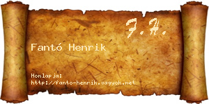 Fantó Henrik névjegykártya