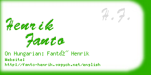 henrik fanto business card